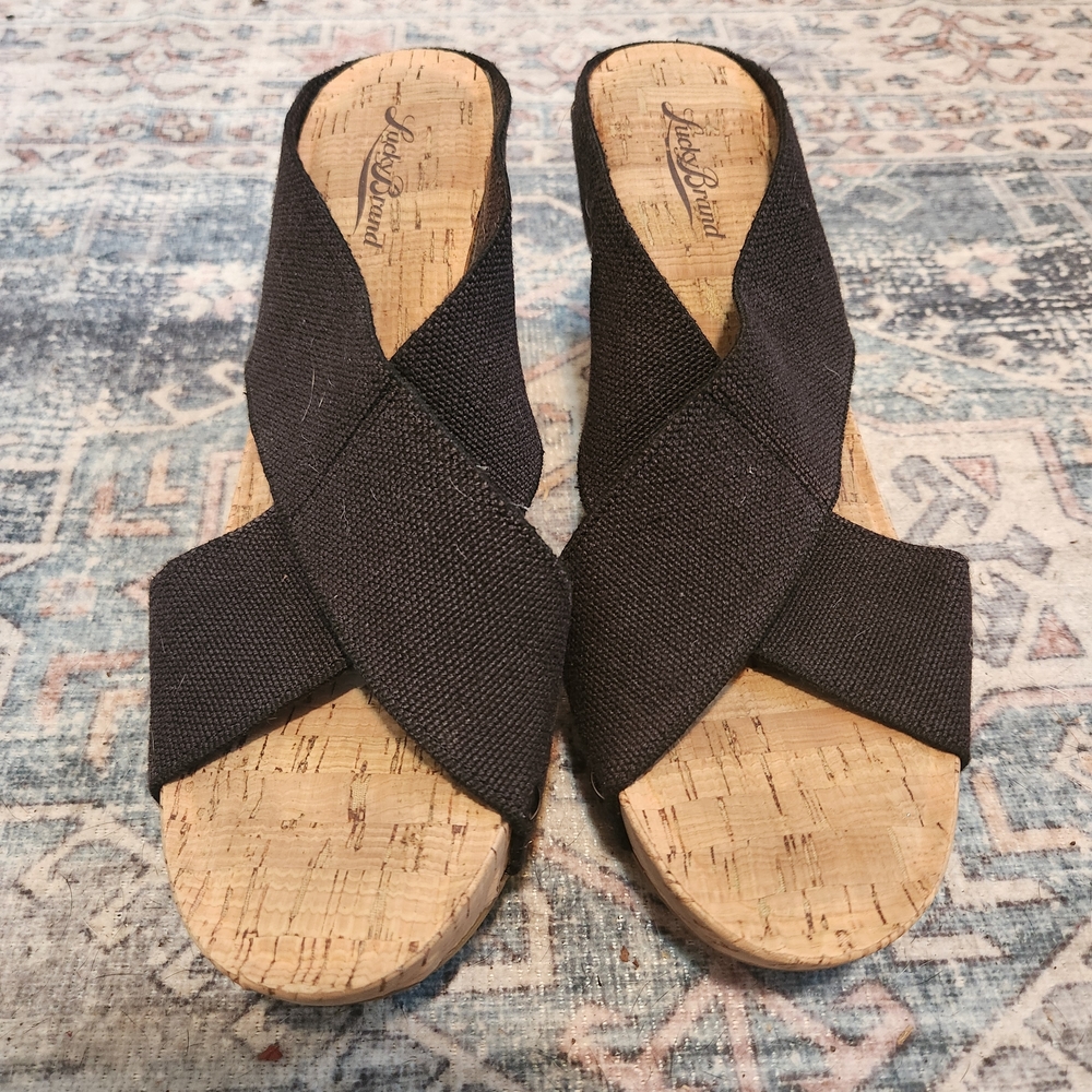 Lucky Brand Black Crisscross Sandals